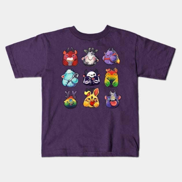 Return of the Puff Monsters Kids T-Shirt by BiancaRomanStumpff